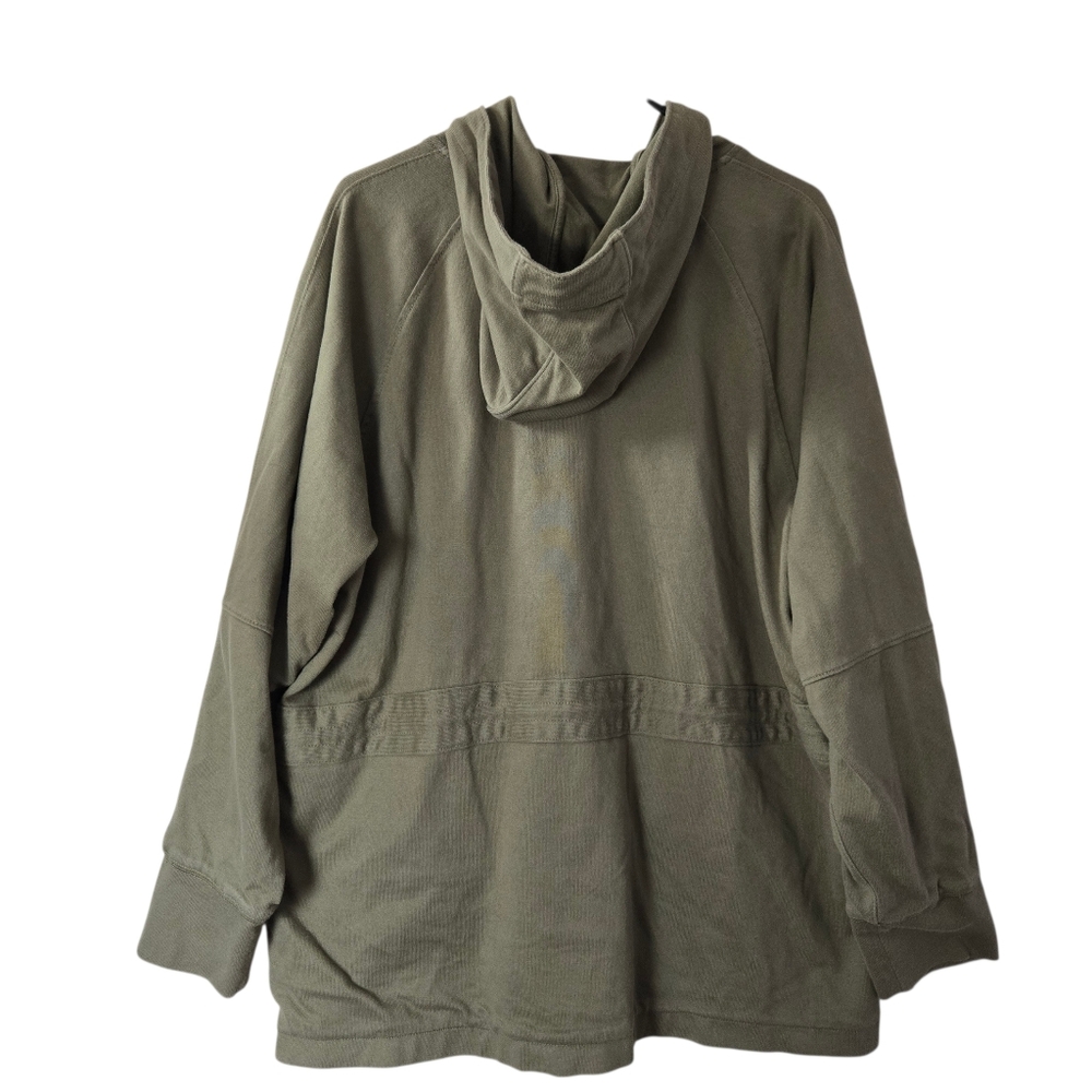 Lauren Ralph Lauren Hooded Utility Cinched Waist Full-Zip Cotton Knit Jacket - Picture 2 of 16